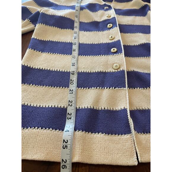 J.S.S knit wear jacket set small purple cream wool blend button up vintage - Picture 12 of 15